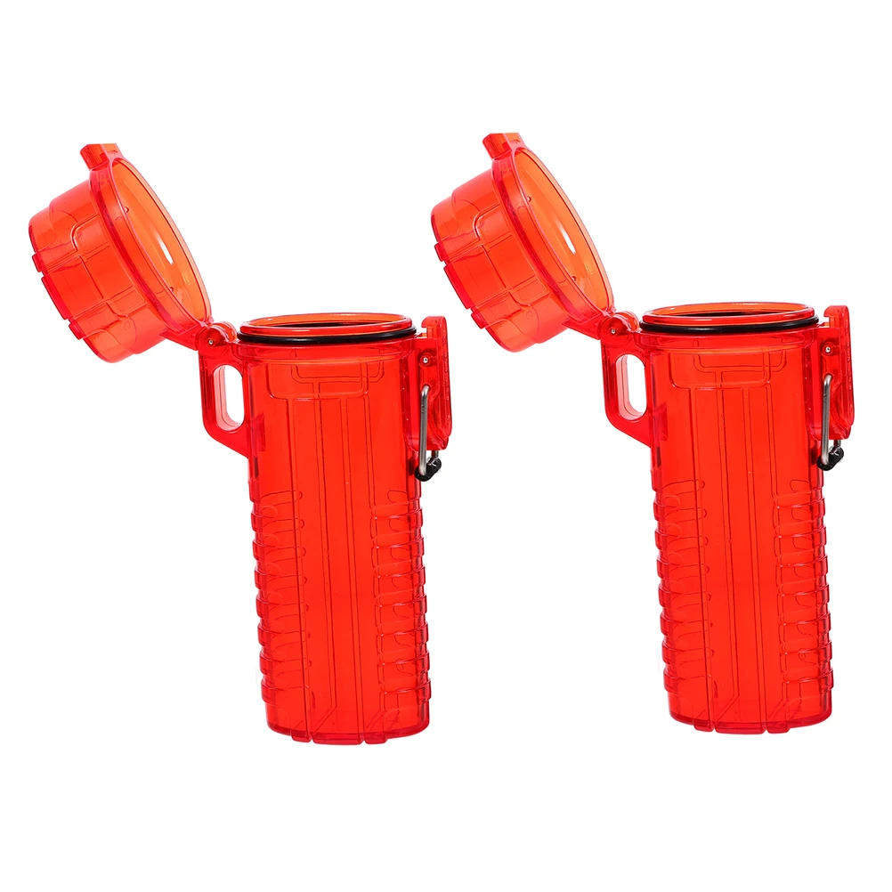 

2pcs Lighter Case Protective Sleeve for Cigarette Lighters Durable Plastic Waterproof Travel Portable Holder Container Smoke