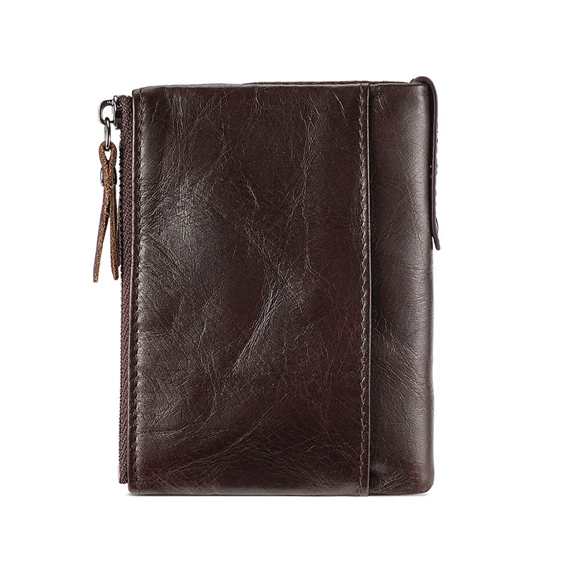 YETTIES Men's Short RFID Leather Wallet, Top Grain Cowhide Card Holder, Compact Bifold Money Clip Purse with Multiple Slots