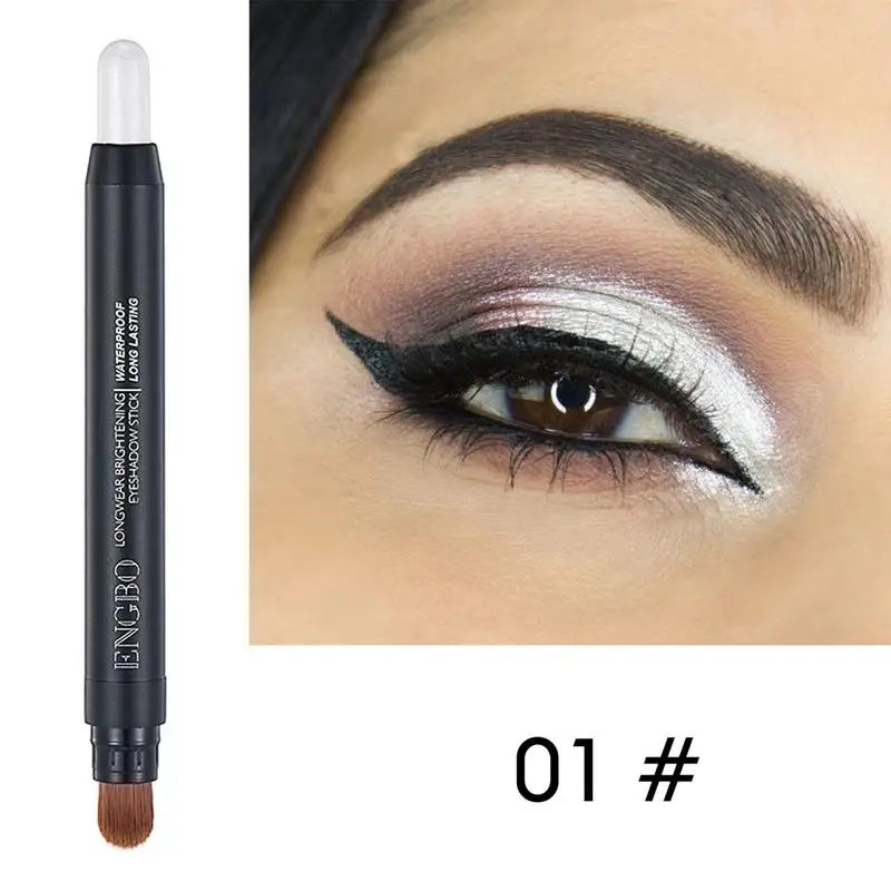 Juego de maquillaje de barra de sombra de ojos, lápiz de sombra de ojos perla, crayón brillante, resistente al agua y de larga duración, palo de crema de sombra de ojos para ahumado