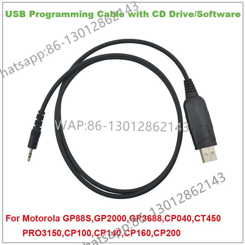 

USB Programming Cable with CD Drive for Motorola GP88S CP200 CP040 GP2000 GP3688 CT450 CP140 CP160 CT250 PR400 PRO3150