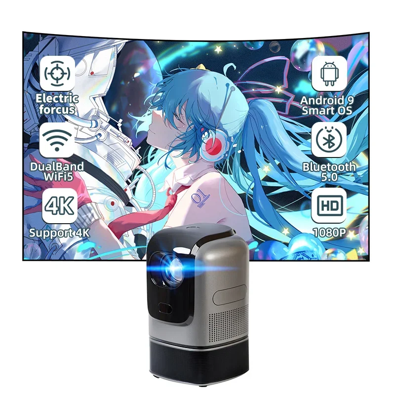 TS01 Home Theater Wifi Mini Projector 240 ANSI Portable Wifi 4K LCD Projector with Stand Full HD Cinema Proyector