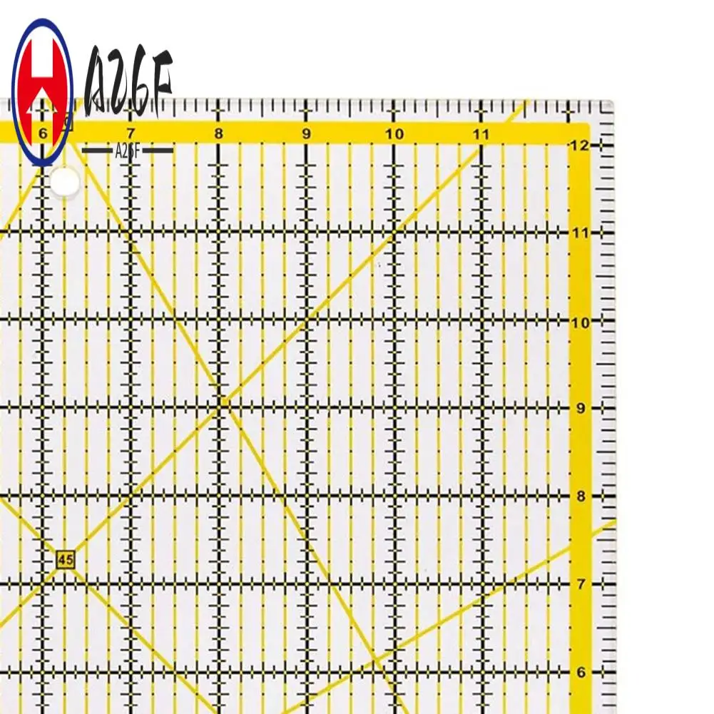 

A26F-5 Pack Acrylic Quilting Ruler, Square Acrylic Quilter Ruler Fabric Cutting Ruler Clear Mark Acrylic Ruler