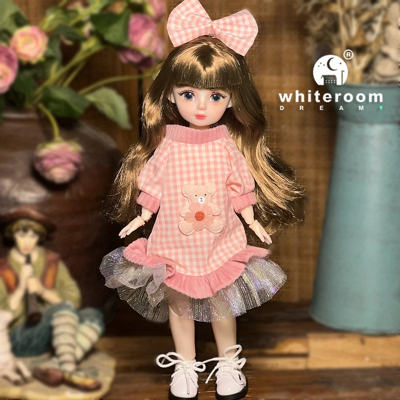 Bal Jointed Pop Speelgoed Bjd Poppen Voor Meisjes Poppen 1/6 Starry Grijze Ogen 30Cm Lolita Mode Jurk Diy Speelgoed Kinderen Verjaardagscadeaus