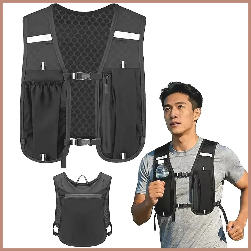 Waterproof Running Hydration Vest for Men Women, Lightweight Breathable Backpack for Hiking Cycling Trails Marathons