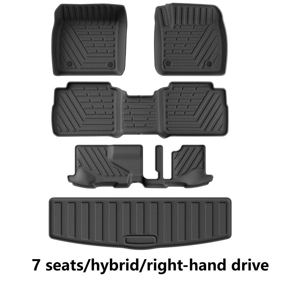 【7-Sitzer】Für Nissan X-Trail RHD 2025 2026 Fußmatten Kofferraummatte Laderaumauskleidung Wasserdicht Rutschfest 3D TPE Bodenmatte Hybrid – Detail 7