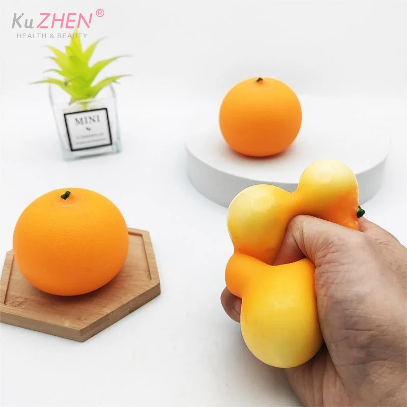 Simulated Orange Stress Ball Squeeze Ball DIY Handmade ASMR Sensory Anti Stress Relief Toys With Crisp Sound