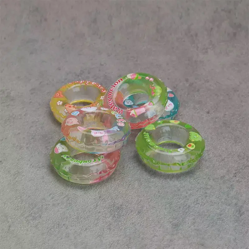 Set of 4 Kids Play Scene Props, Resin Miniature Dollhouse Accessory, Simulated Swimming Ring Model Toy, Doll Dress-Up Add-ons