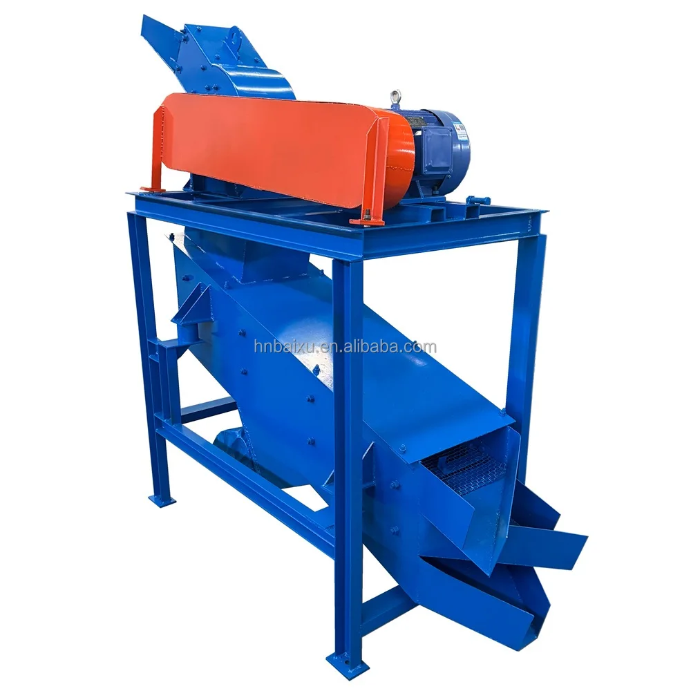 Small Electric 1-3t/H Hammer Crusher, Glass Bottle Marble Sand Making with Vibrating Screen Wholesale