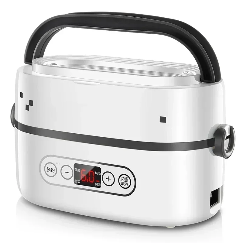 1L Ceramic container portable handle electric heating lunch box for cook rice and warm food