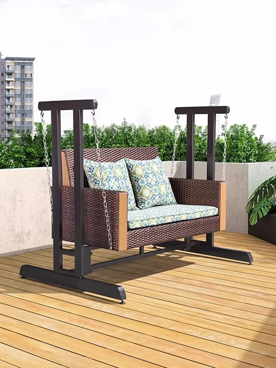 Garden Swing Rocking Chair Outdoor Garden Leisure Rattan Swing Chair Homestay Balcony Lazy Chair
