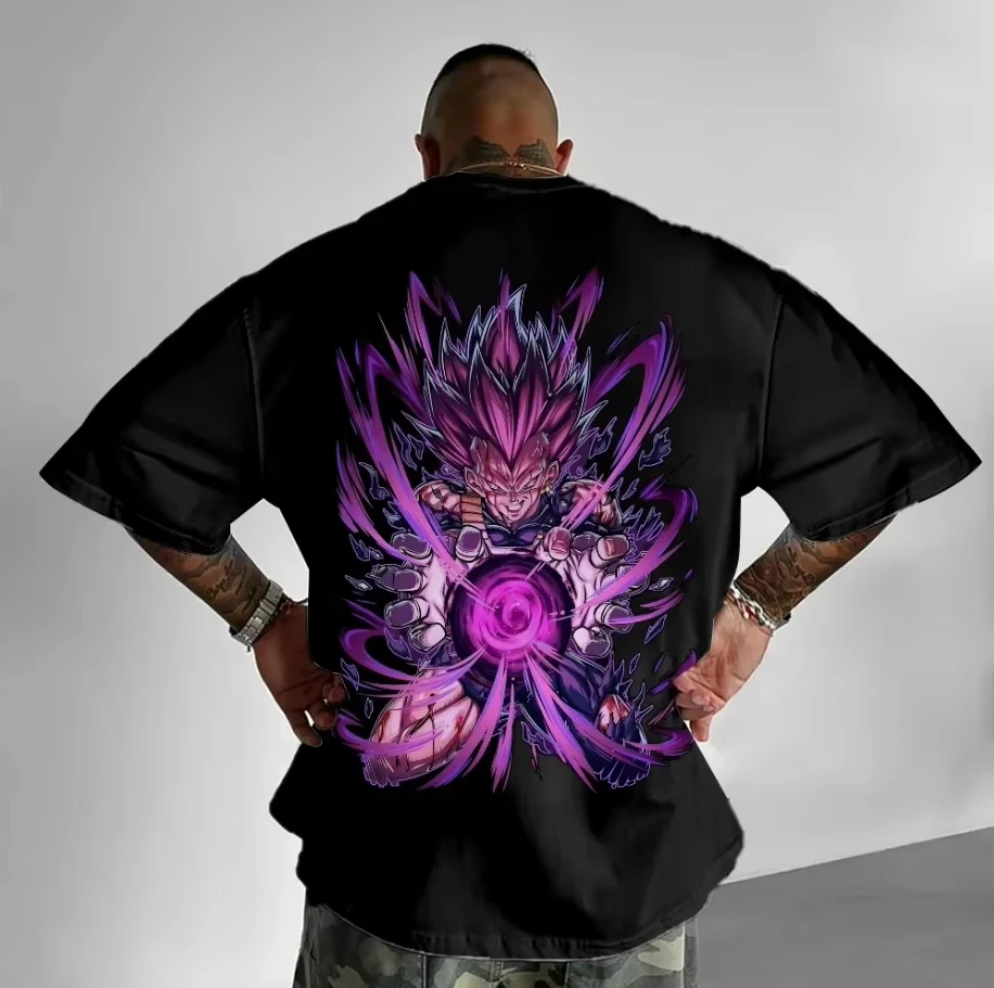 

Dragon Ball Goku Cotton Round Neck Short Sleeve Casual Loose Retro Street College Style Trend Couple T-shirt Cosplay Summer
