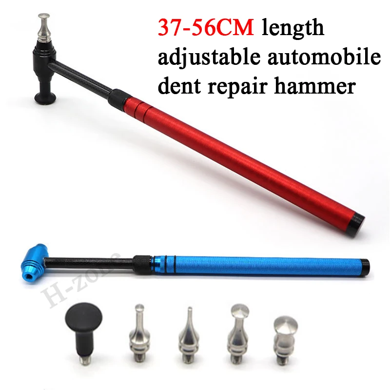 Car dent repair hammer non-marking plastic body sheet metal dent repair carbon fiber hammer leveling tool adjustable length