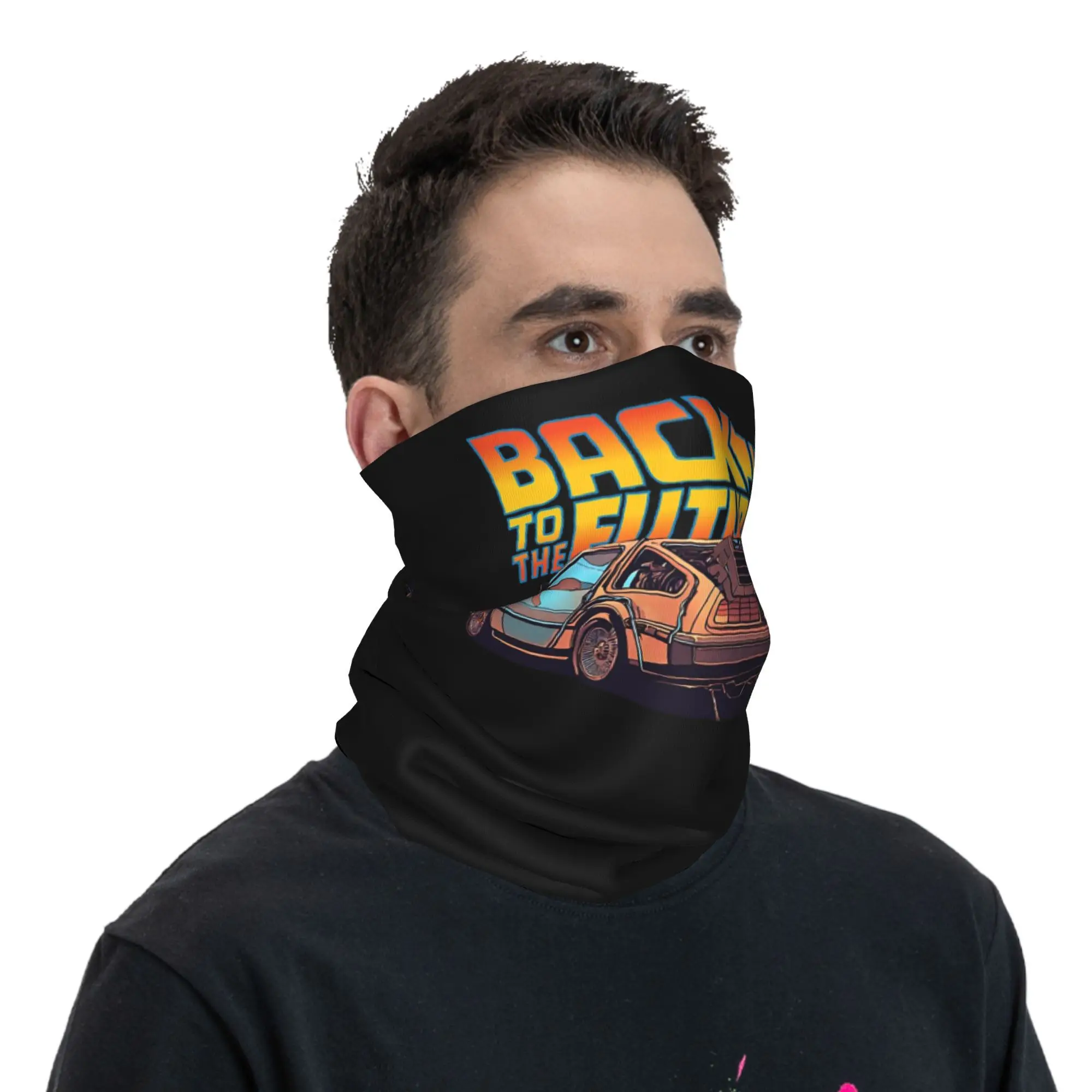 De volta para o futuro bandana pescoço capa impressa envoltório cachecol multifuncional ciclismo unisex adulto lavável