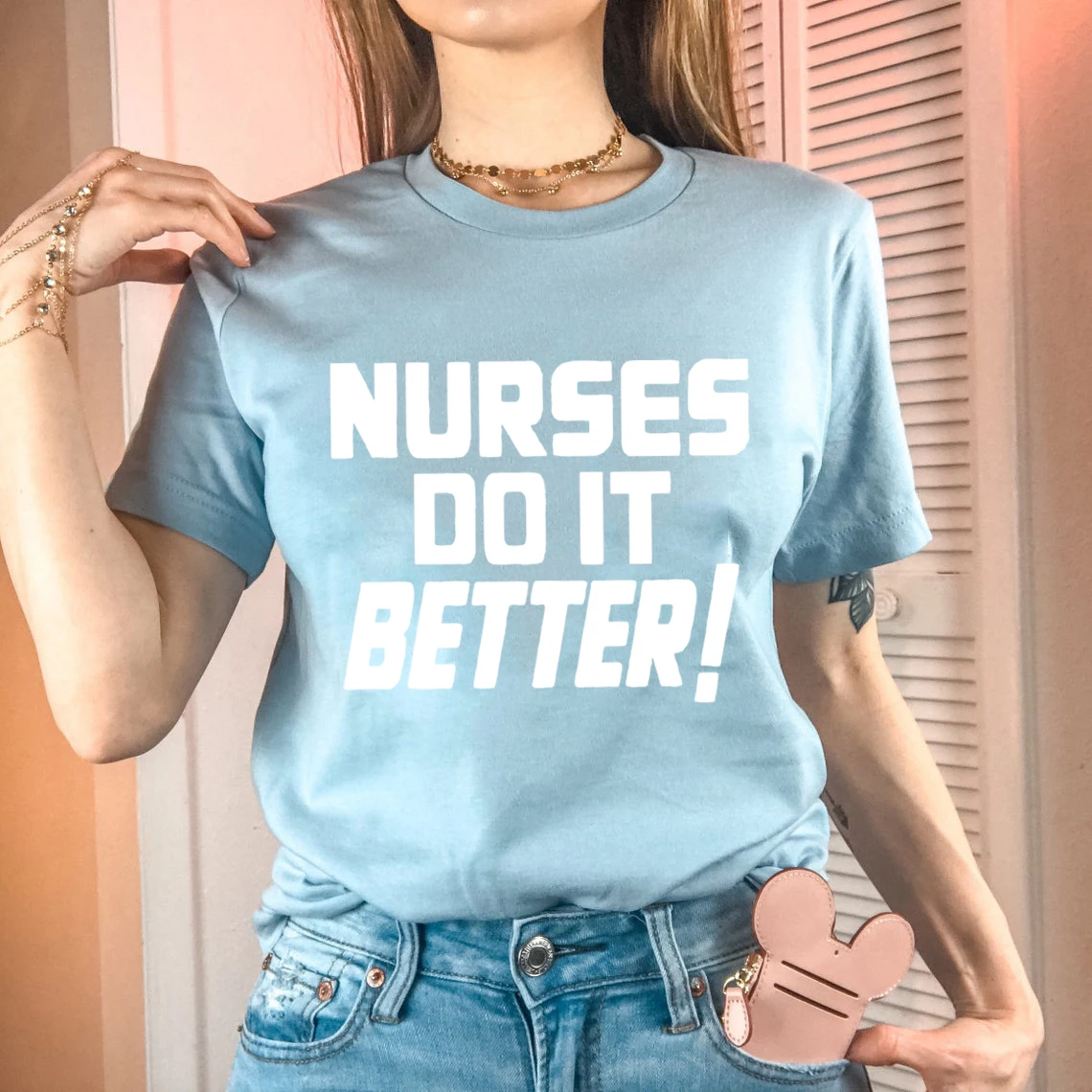 Nurses Do It Better T Shirt Medical Shirt Vintage 70s Classic Rock Shirt Unisex Short Sleeve Graphic Tee Streetwear Casual Tops