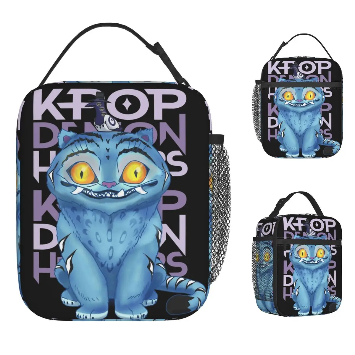

KPop Demon Hunters Сумка для обеда Derpy Tiger and Sussy Birb Kawaii Ланч-бокс для девочек Дорожная сумка-холодильник Водонепроницаемая сумка-тоут