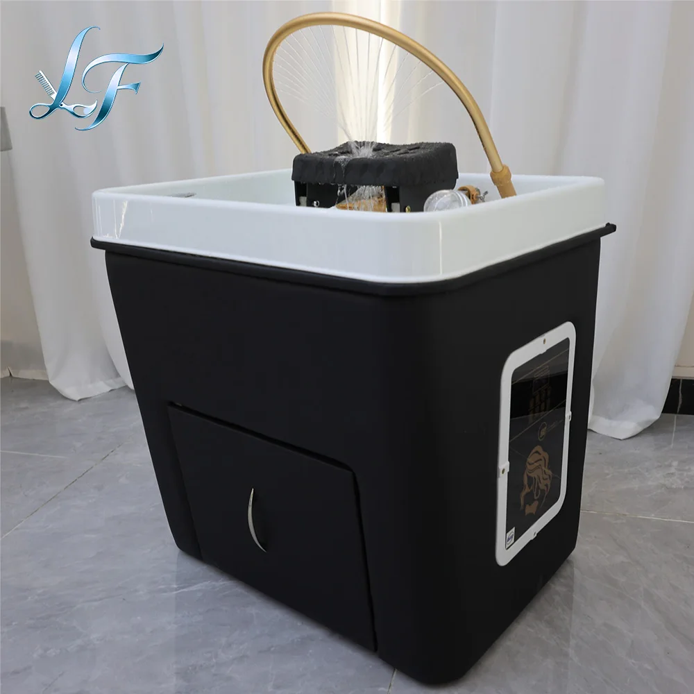 

Парикмахерское кресло-мойка с керамической раковиной, станция для фумигации и мытья головы, современная мебель для спа-салона