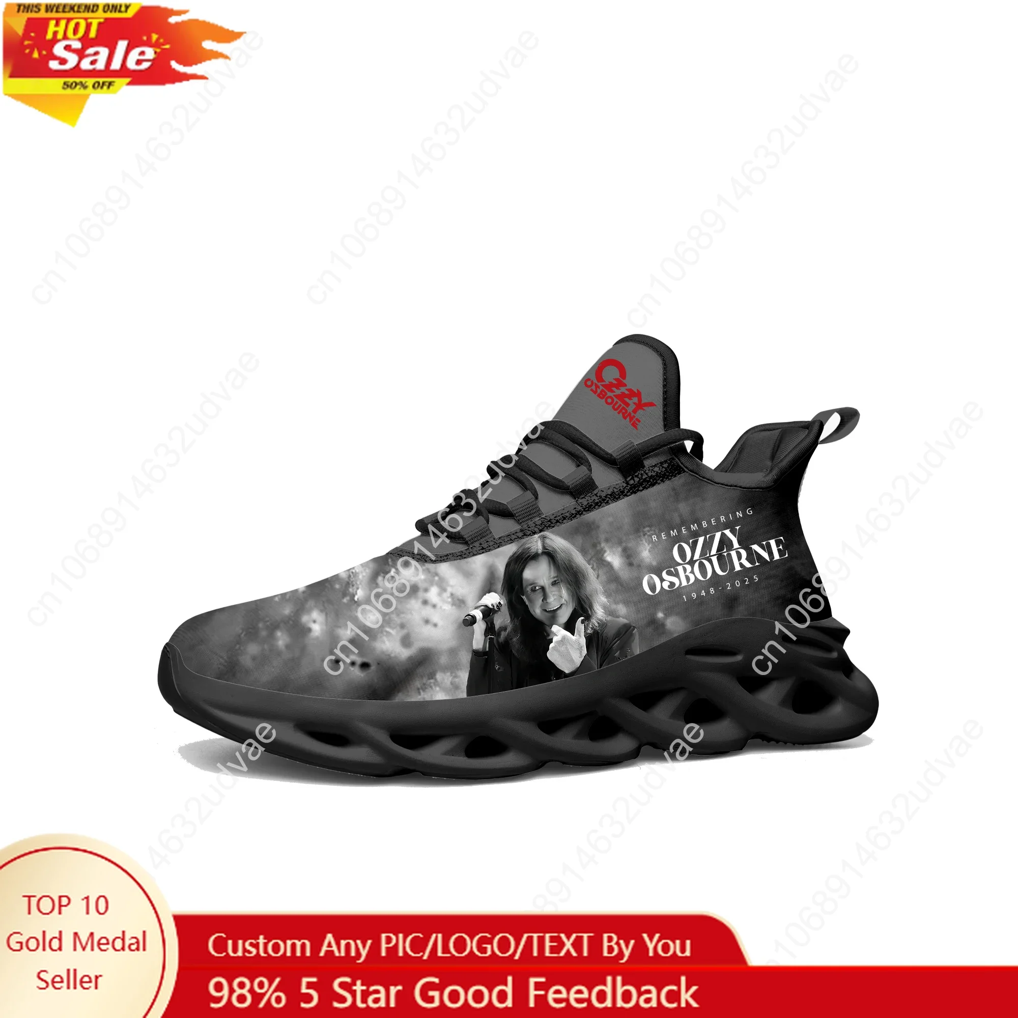 

Ozzy Osbourne 1948-2025 Sports Sneakers Mans Womans Running Shoes Sneaker Back To The Beginning Lace Up Tailor Made Shoe Black