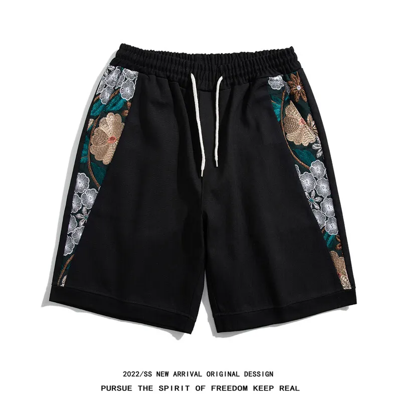 2025 Summer Men Japanese Embroidery Shorts Men Casual Shorts Men Chinese Style Shorts Brand Beach Shorts Male Boardshort