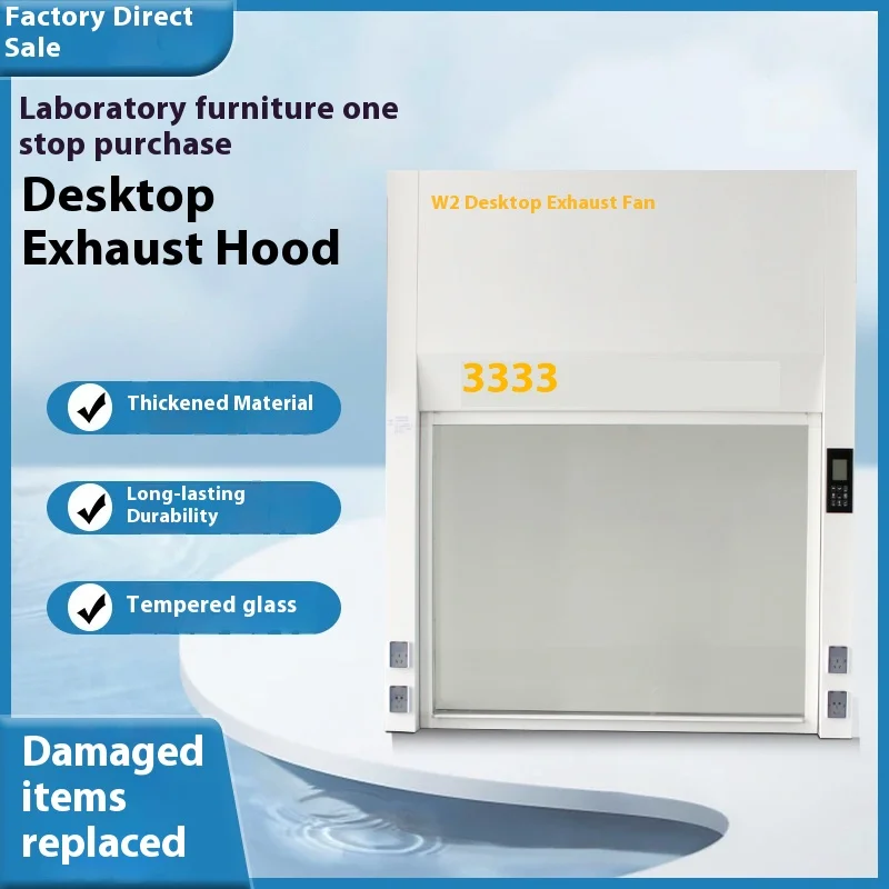 Image 7: Conduit d'armoire de Ventilation d'échappement de laboratoire à bords en verre en acier avec composant de moteur central hotte de défauts de table commerciale avec