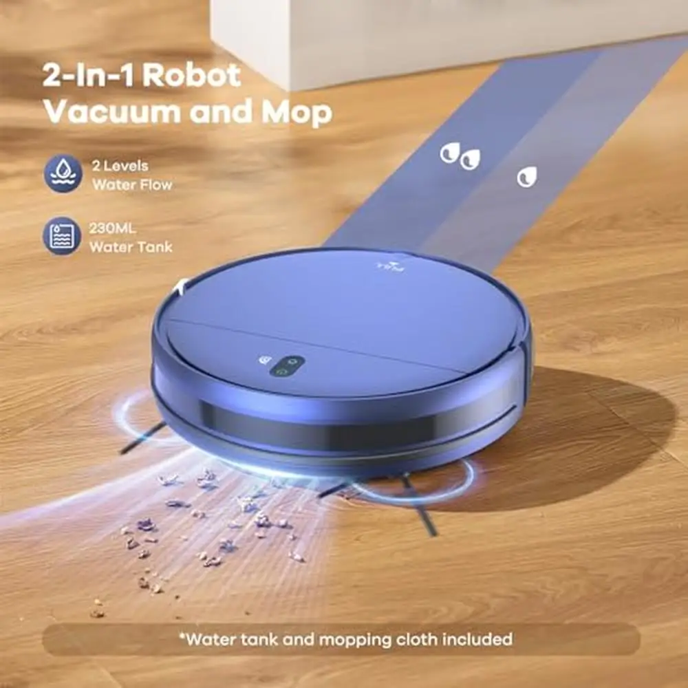 2-in-1 Mopping Robot Vacuum WiFi/App Control Self-Charging Vacuum Cleaner Smart Home Schedule Settings Anti-Fall Obstacle