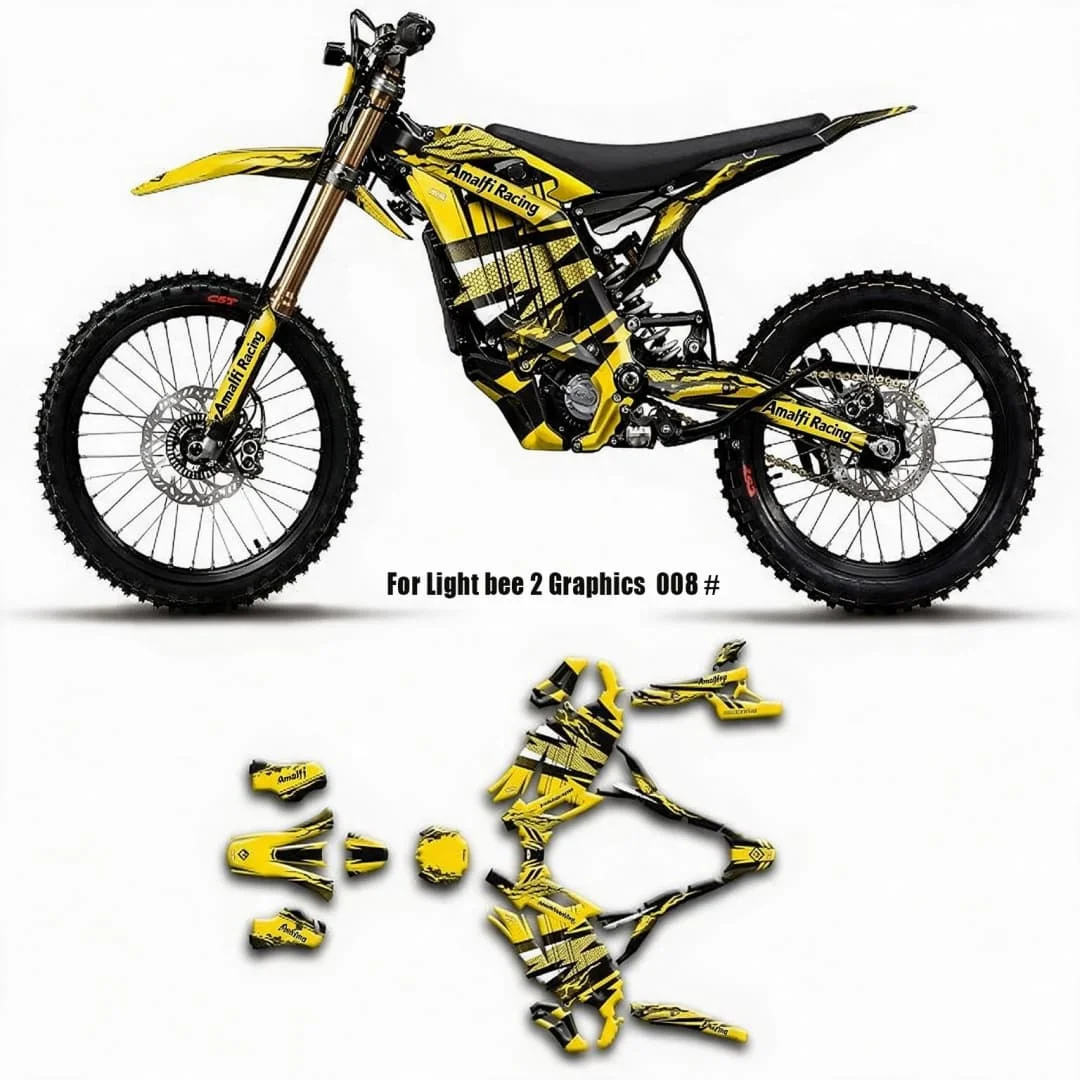 Amalfi Racing Graphic Kit Decal Sticker for Light Bee 2 Full Body Dirt Bike Wrap Vinyl Waterproof Anti-Scratch Protective Film