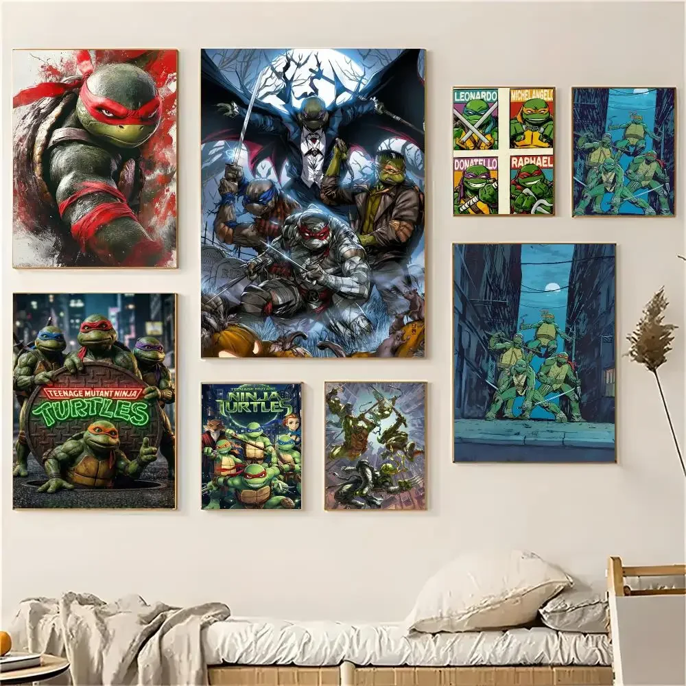 Teenage Mutant Ninja Turtles Cartoon TMNT Poster Self-adhesive Living Room Bedroom Party Bar Decor Moisture-proof HD
