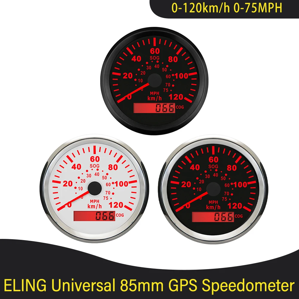 

Новейший GPS-спидометр 85 мм, 0-60 км/ч, 0-40 миль/ч, с красной подсветкой для автомобилей, лодок, яхт, судов, 12В/24В