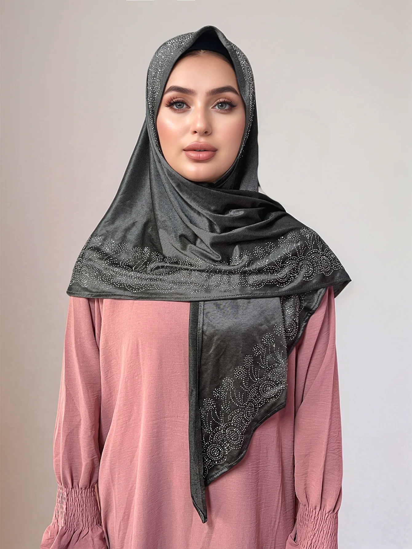 Knitted Elastic Diamond Triangular Long Scarf Ethnic Gauze Scarves Middle East African Headscarf Women Muslim Hijab Shawl Wrap