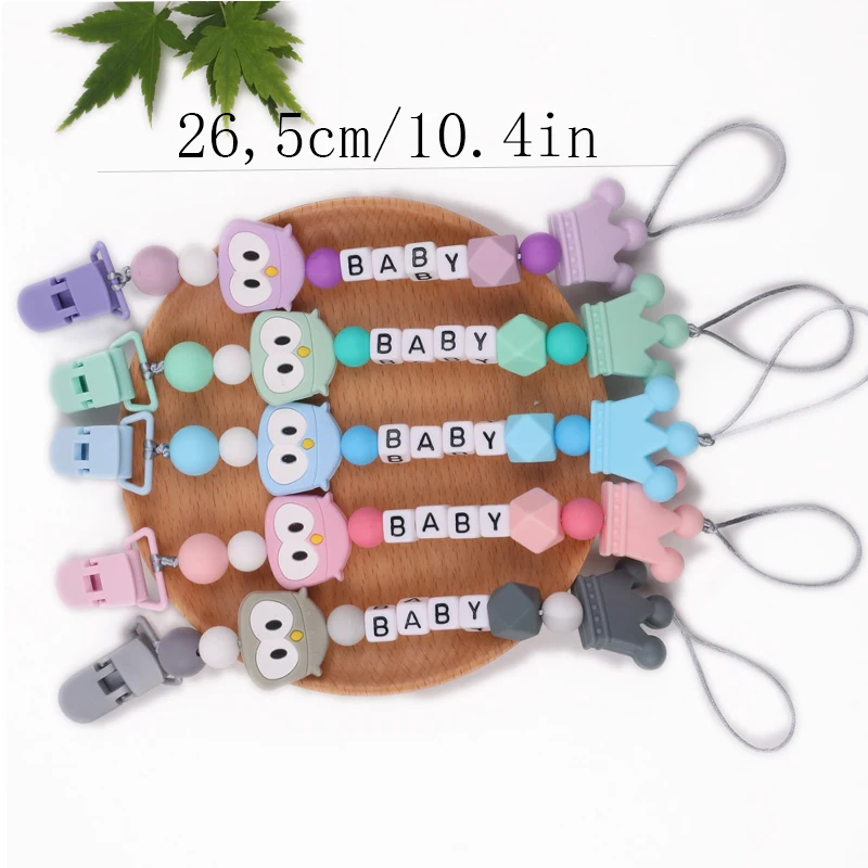 Baby Pacifier Clips Silicone Pacifier Chains Handmade Toddler Teether Teething Chain Nipple Clip Chew Toys
