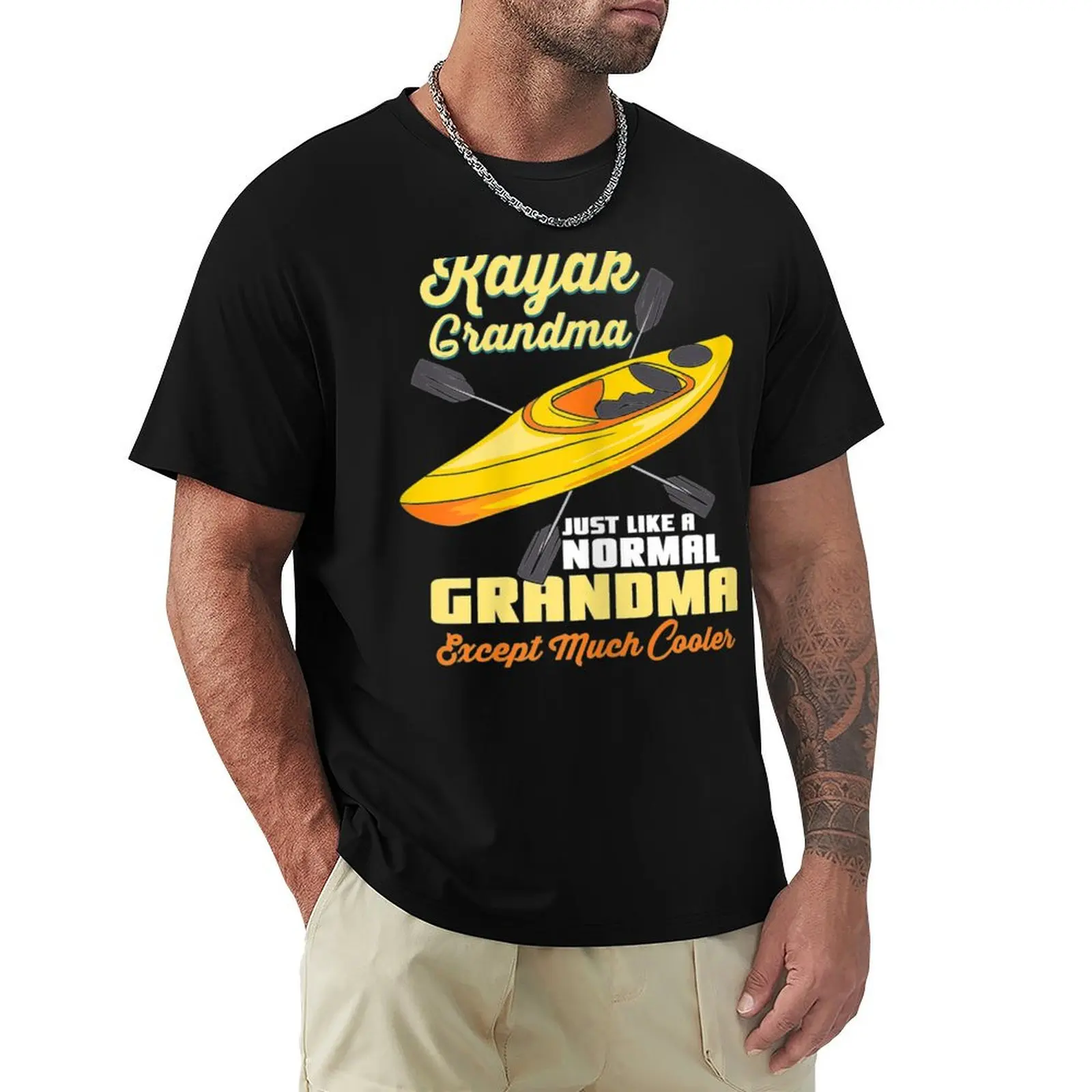 Womens Kayak Grandma Kayaking T-Shirt Big and Tall Crew Neck Tee