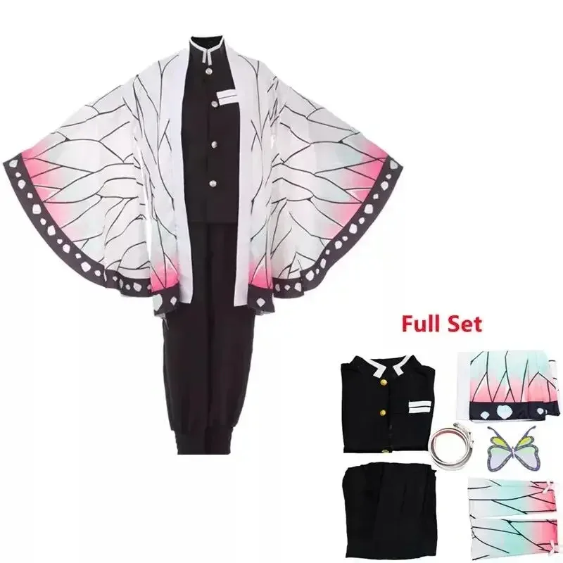 Bilibili Demone Slayer Kochou Kanae Costume Cosplay Per Adulti Bambini Anime Kimetsu No Yaiba Shinobu Kochou Vestiti di Halloween Parrucca