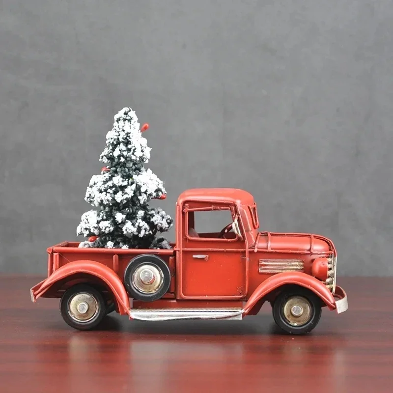 Christmas Creative retro truck model metal crafts Home Christmas gift soft decoration