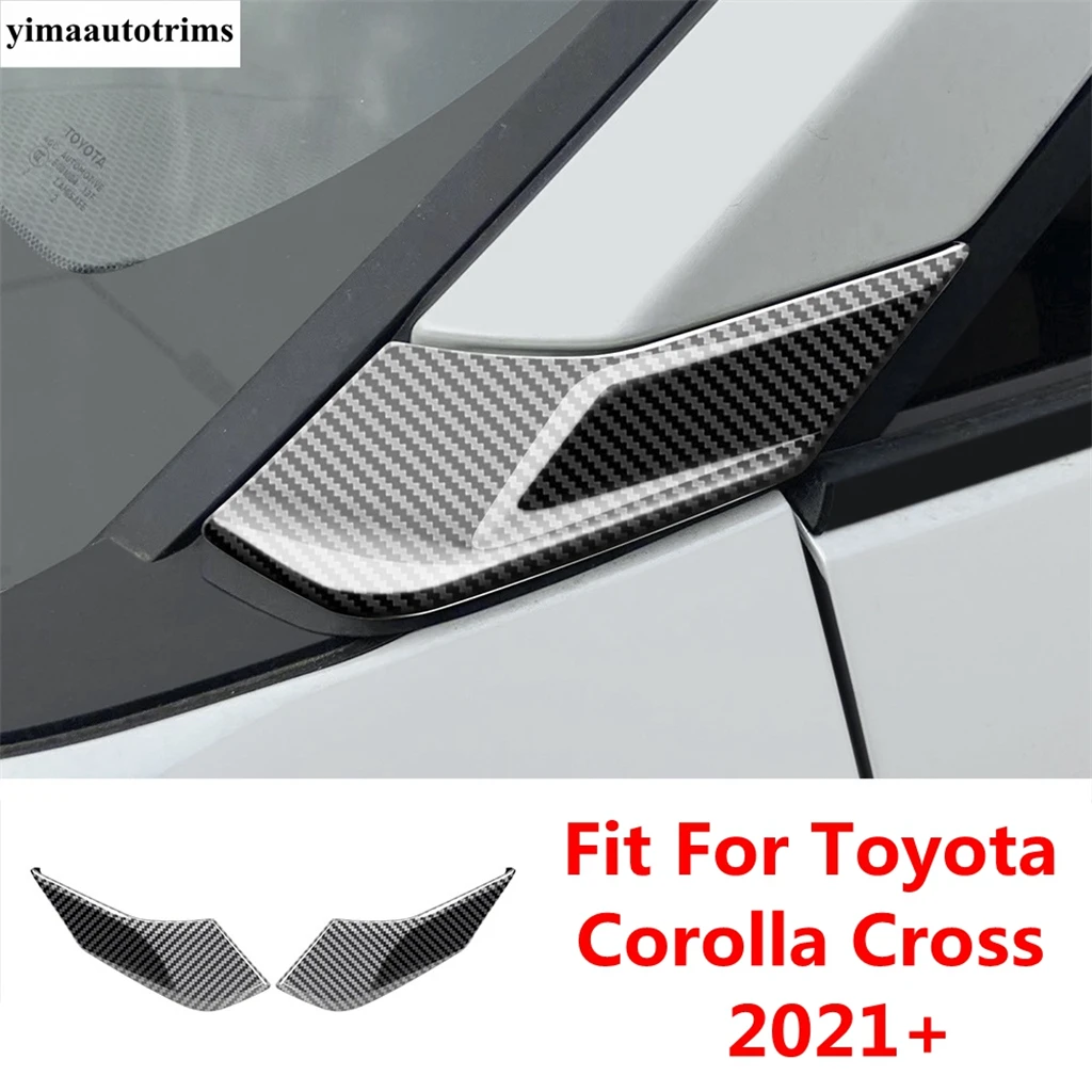 

Car Window A Pillar Triangle Frame Column Cover Trim For Toyota Corolla Cross XG10 2021 - 2024 Carbon Fiber Accessories Exterior