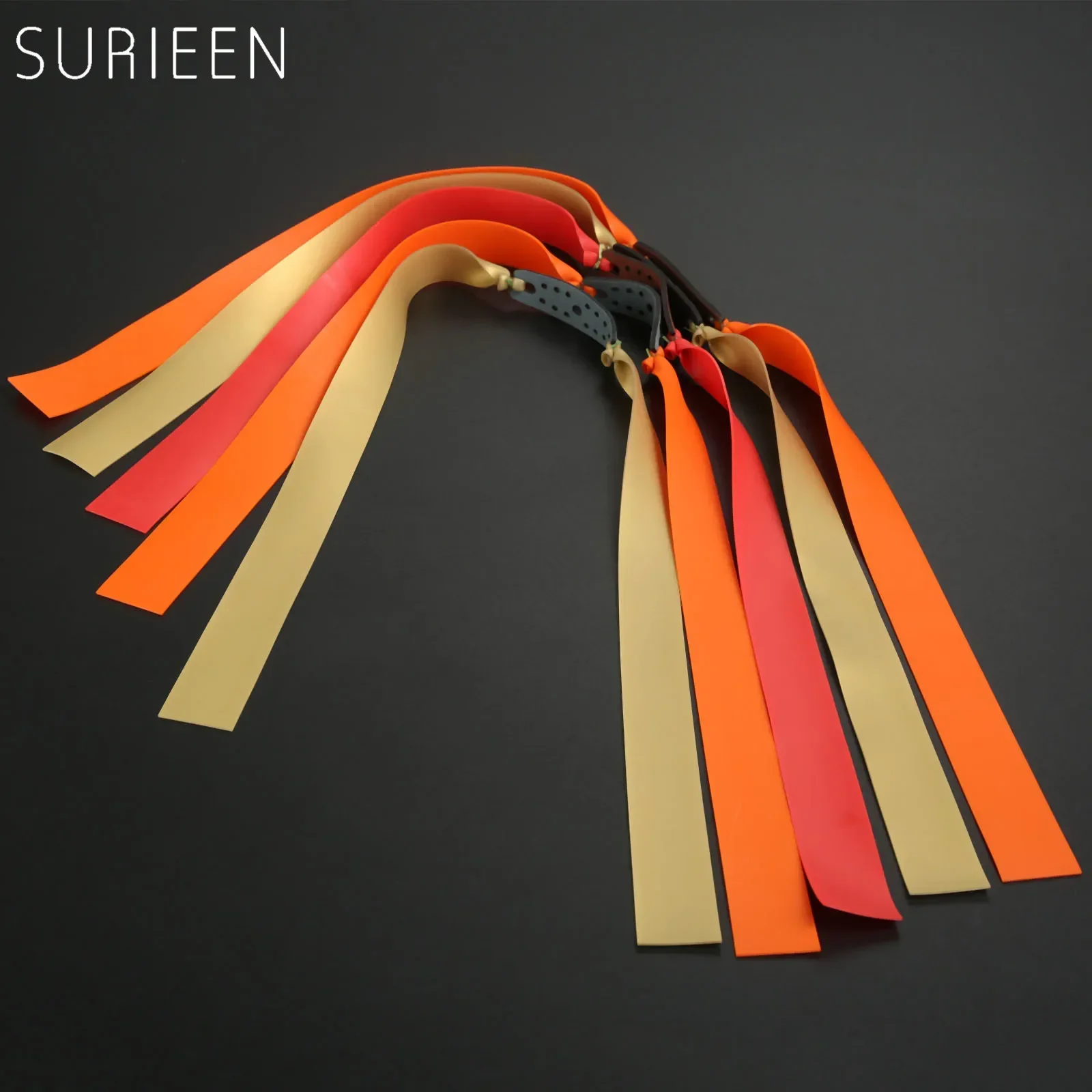 SURIEEN 5pcs /lot Outdoor Slingshot Powerful Elastic Flat Rubber Band Hunting Catapult Practical Fitness Resistance Bands 0.7mm