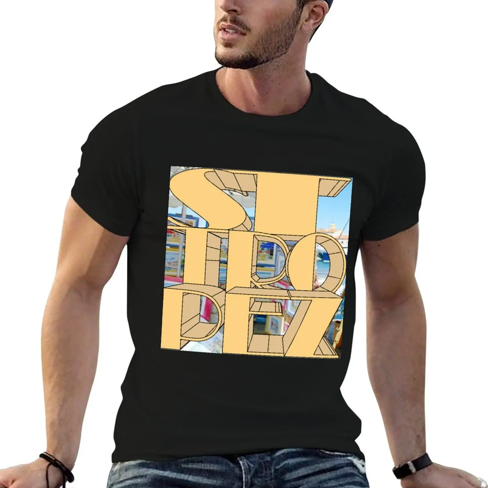 St. Tropez paintings in the harbor T-Shirt summer shirt heavyweights mens graphic t-shirts anime