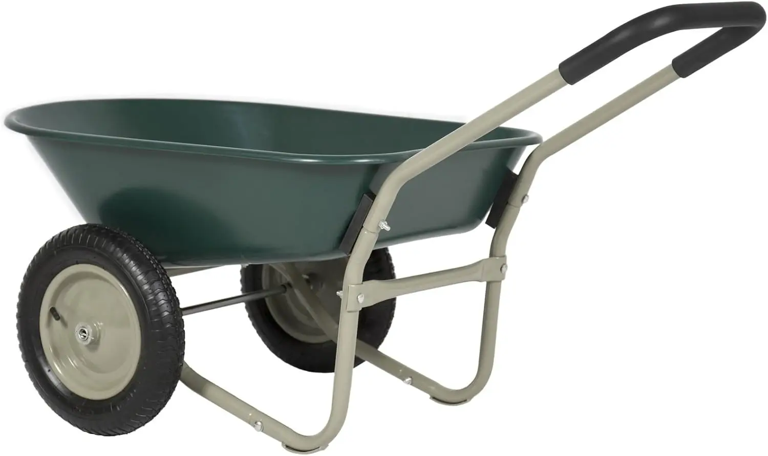 Rolling Mobile Heavy Duty Polyurethane 2 Tire Wheelbarrow Garden Cart Easy Loading And Dumping Utility Wagon Perfect For