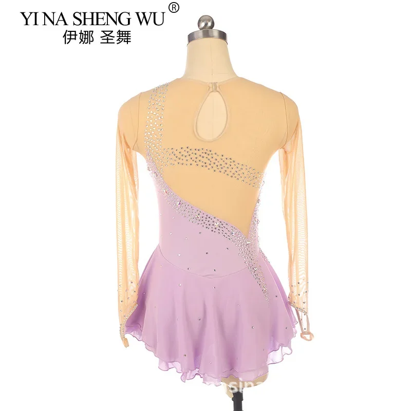 فساتين الباليه للأطفال والفتيات، تنانير ممارسة الرقص اللاتيني، فساتين التزلج على الجليد الاحترافية، مشدات ضيقة للجمباز #6
