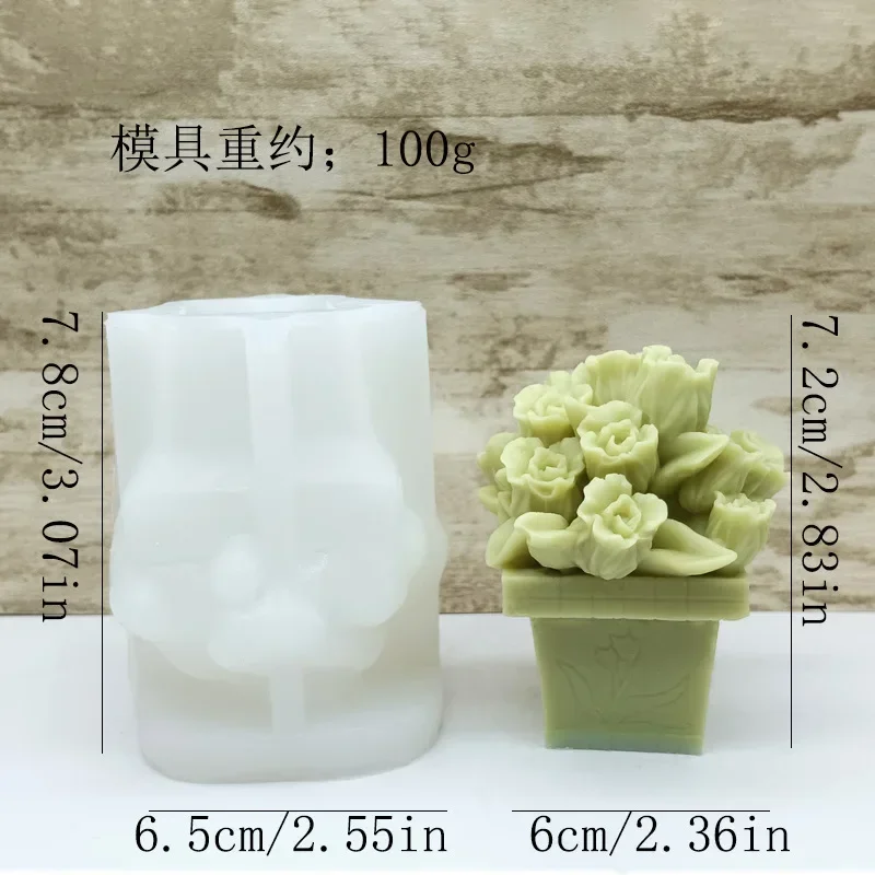 Tulip Bouquet Candle Mold 4