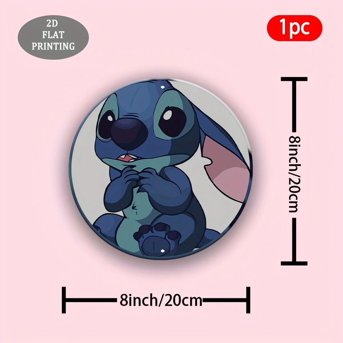 لوحة زخرفية مسطحة 2D، قطعة واحدة من اللوحة والزخرفة المسطحة 2D، لافتة ألومنيوم مستديرة بنمط غرزة ليلو - هدية الهالوين للجدار أو الخارجي #2