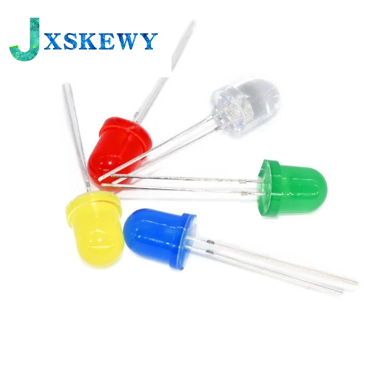 10PCS/LOT F10 10MM LED Emitting Diode Red White Yellow Green Blue 3V DIY PCB Circuit Transparent Diffused Arduino Bulb