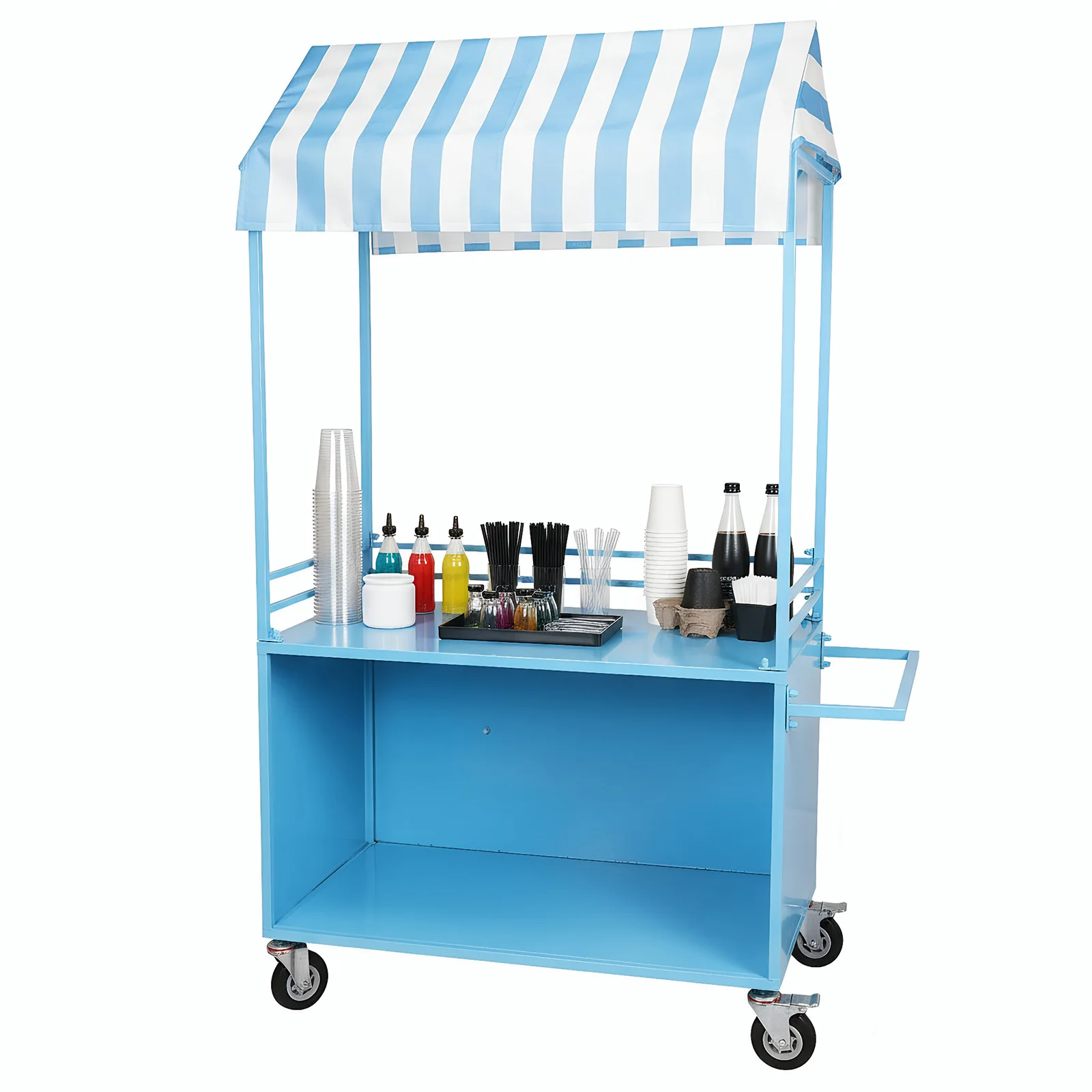 

Тележка-витрина для конфет с запирающимися колесами, торговая тележка-киоск с навесом для торговых центров, мероприятий и улиц