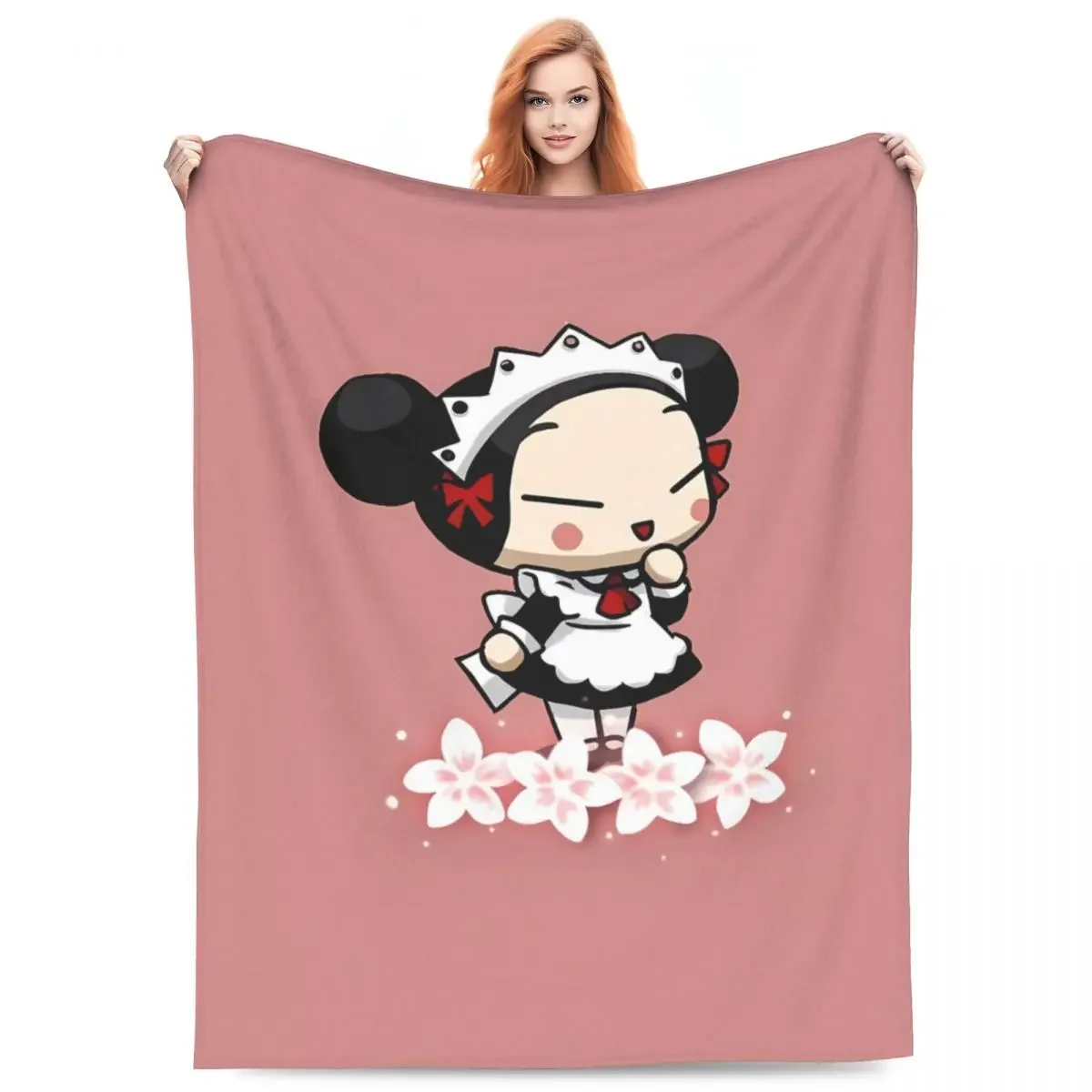 

Pucca Bride Warm Soft Novelty Plush Throw Blanket for Couch Chair Travel Flannel Bedspread Bed Cover