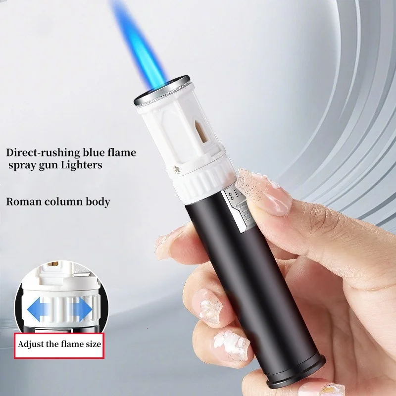 

New Gun Lighter Roman Column Windproof Jet Flame Lighter Butane Torch Gas Lighter Smoking Accessories Personalized Smoking Gift