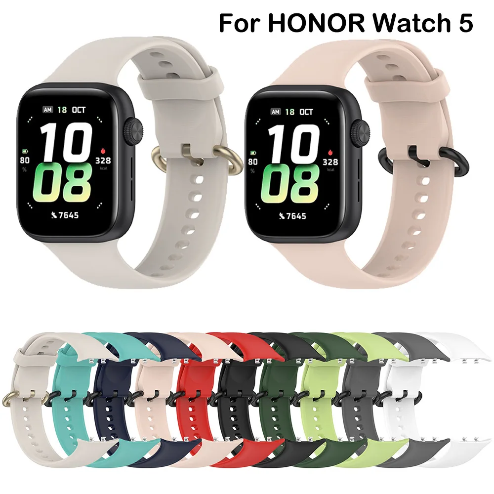 Correa de reloj de silicona suave para reloj inteligente HONOR 5, correa de muñeca, accesorios de correa de liberación rápida, correa de repuesto