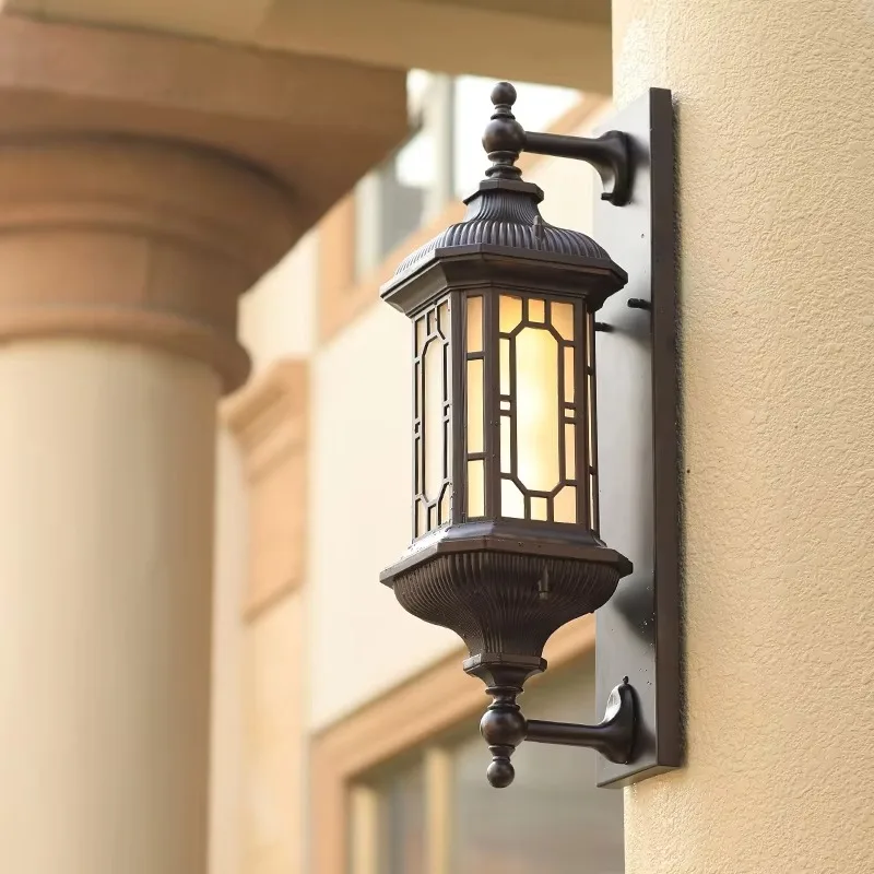 Factory Price Outdoor Wall Sconce Lantern LED Fixtures Black Waterproof Aluminum Porch Exterior Wall Lights Wall Mounted