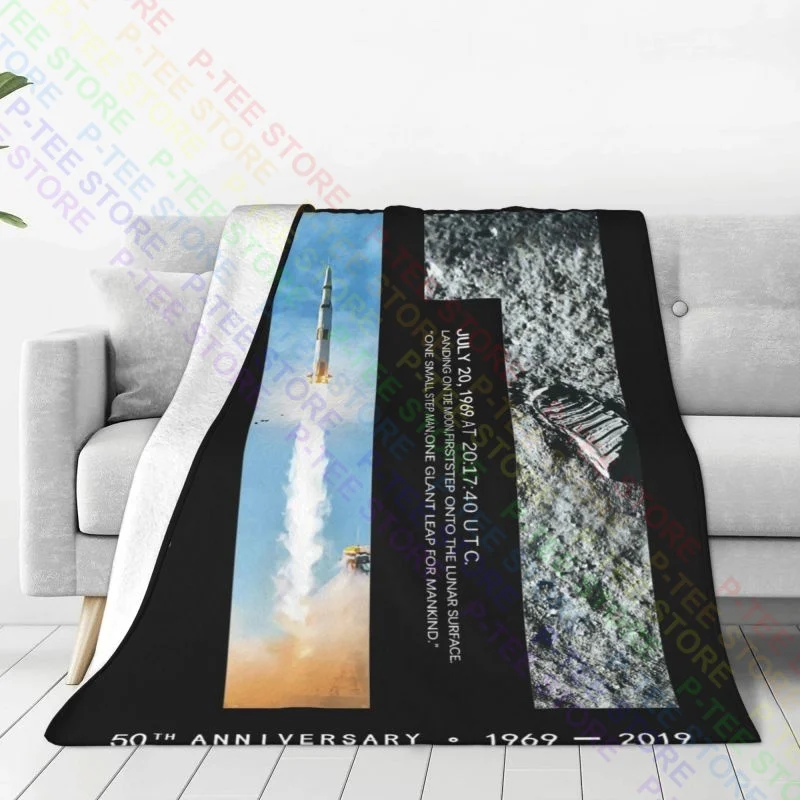 Apollo 11 50Th Anniversary Moon Landing Armstrong Aldrin Blanket Warm Lightweight Family Expenses