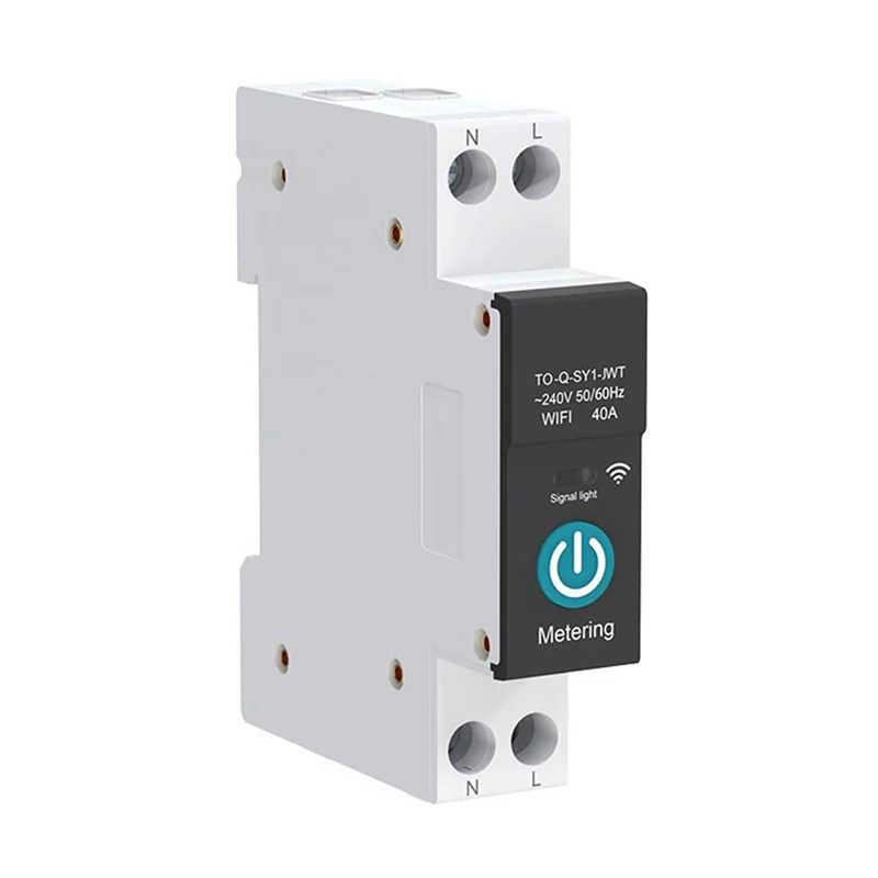 

SYW-2X 40A Tuya, однофазный Din-рейка, WIFI, умный счетчик энергии, таймер, монитор энергопотребления, ваттметр, черный с измерением