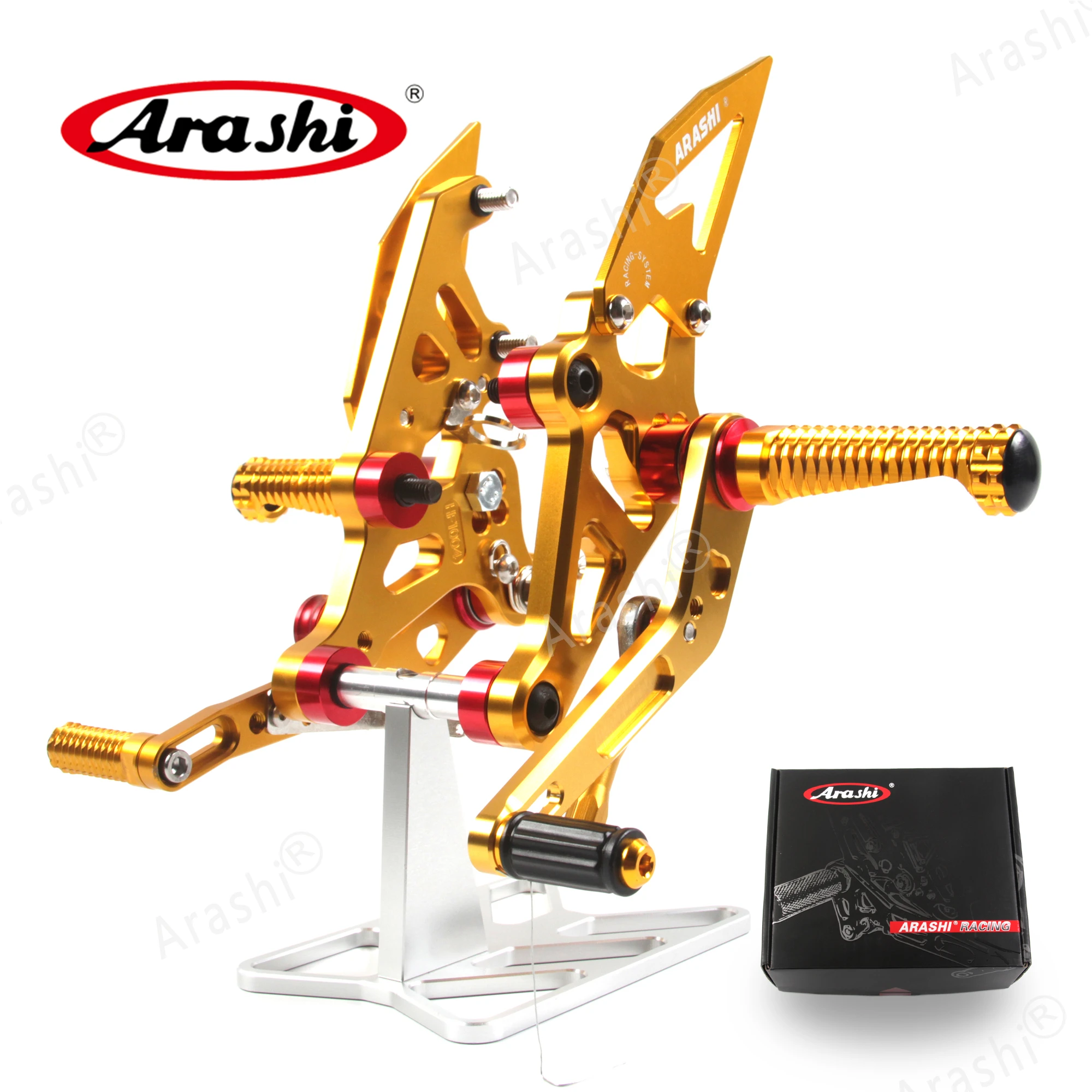 Arashi For YAMAHA MT07 FZ07 14-22 CNC Adjustable Footrest Foot Peg Pedal Rearset FZ-07 2014 2015 2016 2017 2018 2019 2020 2021