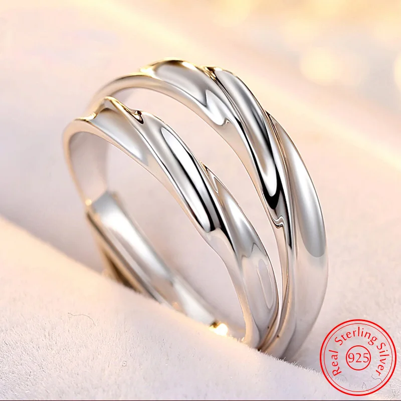 

925 Sterling Silver New Man's High Quality Fashion Jewelry Couple Ring For Woman XY0342