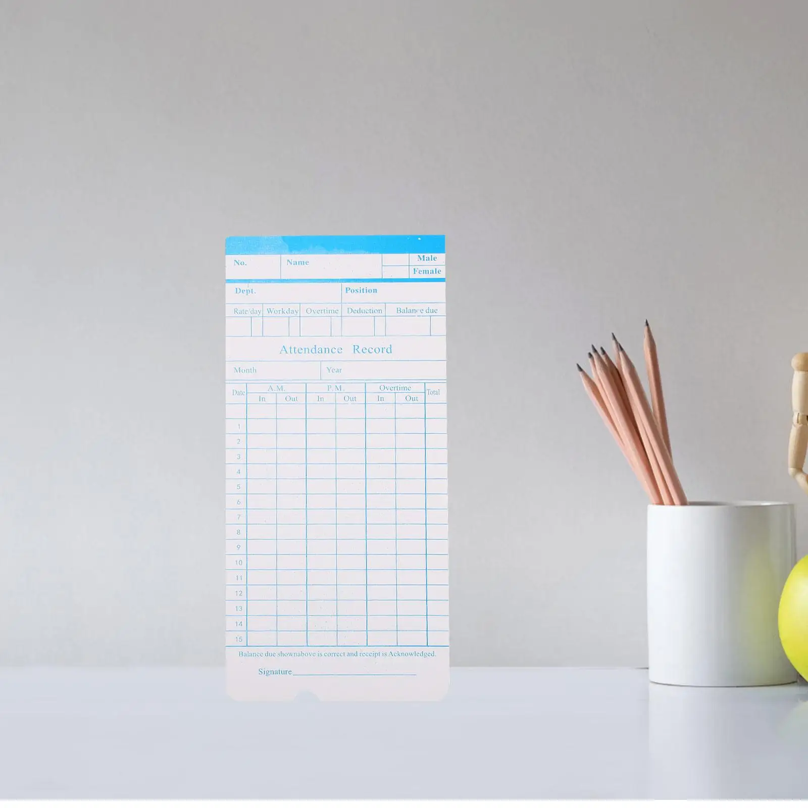 100 ورقة على الوجهين ورق حضور الموظفين على مدار الساعة الموظفين Timecard مكتب التموين لكمة بطاقة التبعي